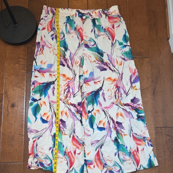 FINAL CLEARANCE Calia Floral Linen Resort Wear Wide Leg Pants In XL - Picture 9 of 12